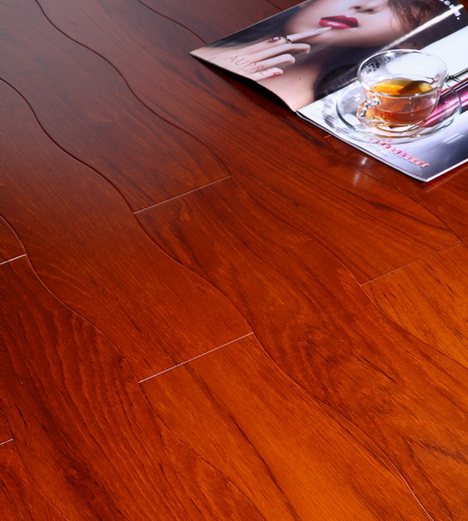 Curved teak flooring